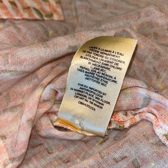 Maeve Anthropolgie Lena yarn dyed orange tunic top shirt XS button front - Picture 12 of 14